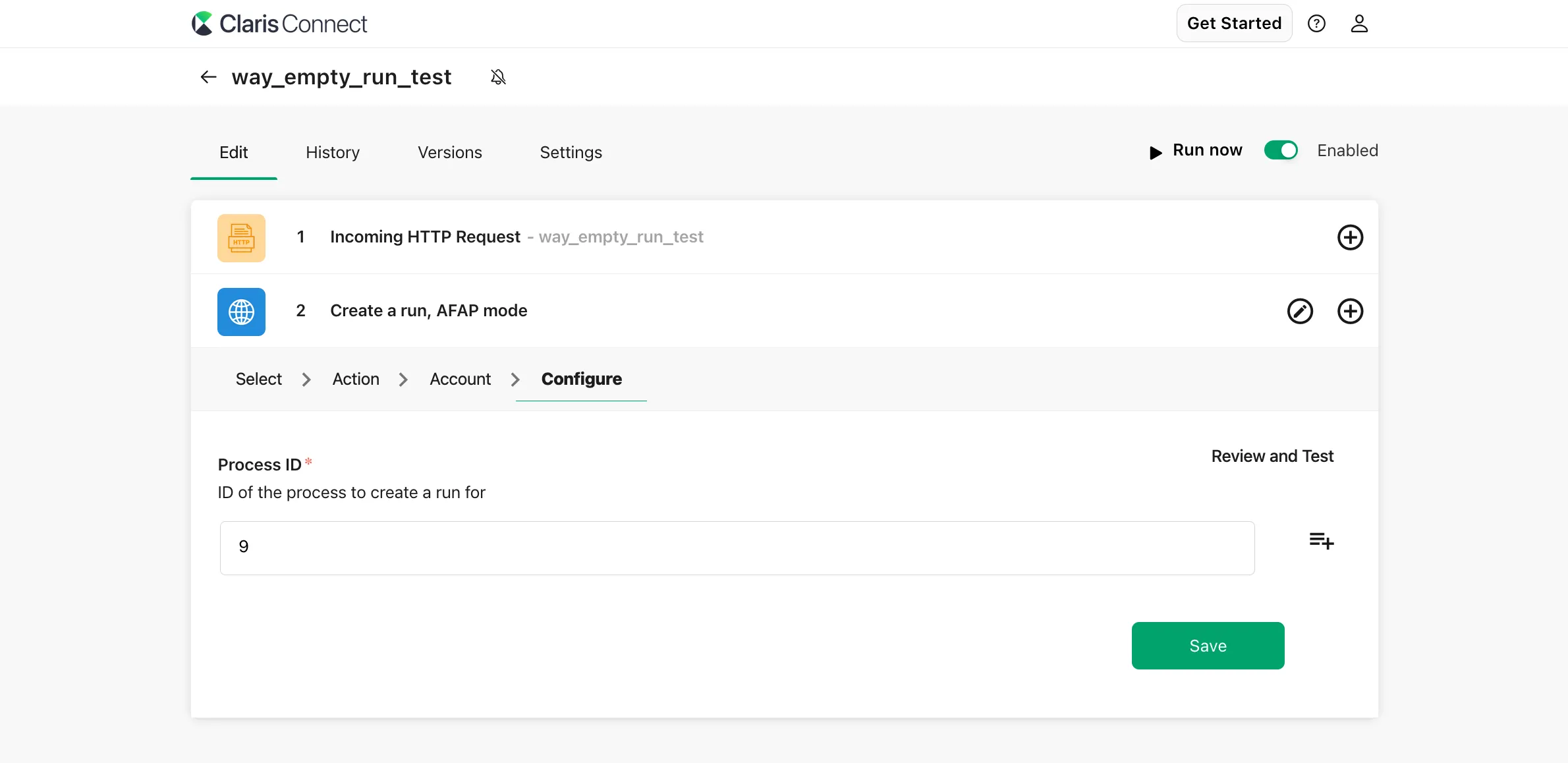 Claris Connect example